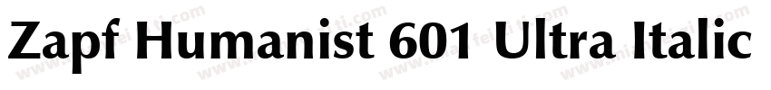 Zapf Humanist 601 Ultra Italic BT字体转换